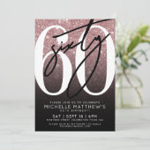 Elegant Roos Goud 60ste Verjaardag Kaart (Staand voorkant)