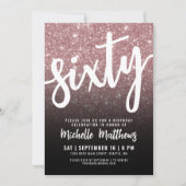 Elegant Roos Goud 60ste Verjaardag Kaart (Voorkant)