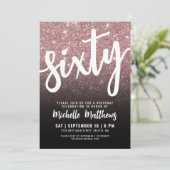 Elegant Roos Goud 60ste Verjaardag Kaart (Staand voorkant)