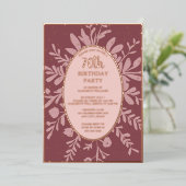 Elegant Roos Goud 70e Aangepaste Verjaardag Party Folie Uitnodiging (Staand Voorkant)