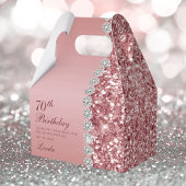 Elegant Roos Goud 70ste Verjaardag Bedankdoosjes