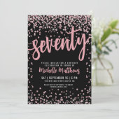 Elegant Roos Goud 70ste Verjaardag Kaart (Staand voorkant)