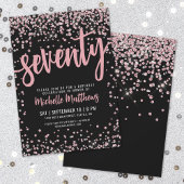 Elegant Roos Goud 70ste Verjaardag Kaart