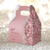 Elegant Roos Goud 80ste Verjaardag Bedankdoosjes