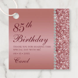 Elegant Roos Goud 85e Verjaardag Dank U Bedankjes Labels