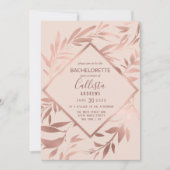 Elegant Roos Goud Bloemen Bachelorette Blush Roze Kaart (Voorkant)