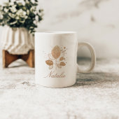 Elegant Roos Goud Bloemen Custom Name Koffiemok