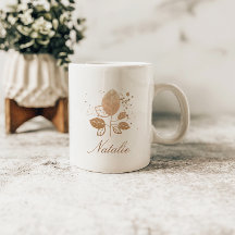 Elegant Roos Goud Bloemen Custom Name