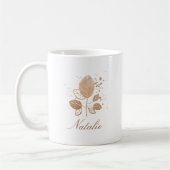 Elegant Roos Goud Bloemen Custom Name Koffiemok (Links)