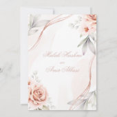 Elegant Roos Goud Bloemen Islamitisch Moslim bruil Kaart (Achterkant)