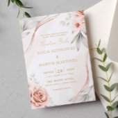 Elegant Roos Goud Bloemen Nuestra Boda Kaart