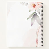 Elegant Roos Goud Bloemen Vrijgezellenfeest Bruilo Notitieboek (Achterkant)