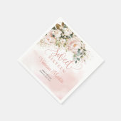 Elegant roos goud bloemeneucalyptus goud Sweet 16 Servet (Hoek)