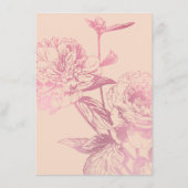 Elegant Roos Goud Blush Roze Bloemen Bruiloft Menu (Achterkant)