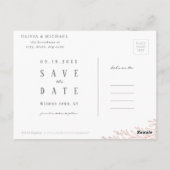 Elegant roos goud botanische foto behalve datum briefkaart (Achterkant)