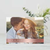 Elegant Roos Goud Botanische Foto QR Code Save The Date (Staand voorkant)