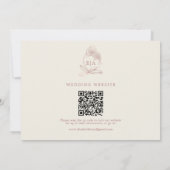 Elegant Roos Goud Botanische Foto QR Code Save The Date (Achterkant)