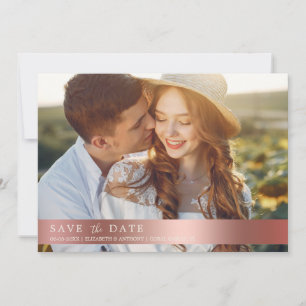 Elegant Roos Goud Botanische Foto QR Code Save The Date