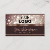 Elegant Roos Goud Bourgogne Glitter Sparkle Logo Visitekaartje (Voorkant)