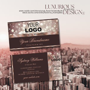 Elegant Roos Goud Bourgogne Glitter Sparkle Logo Visitekaartje