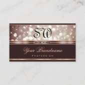 Elegant Roos Goud Bourgogne Glitter Stars Diamonds Visitekaartje (Voorkant)