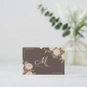 Elegant Roos Goud Bruin Monogram Visitekaartje (Staand voorkant)