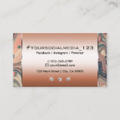 Elegant Roos Goud Edel Gemarmerd met Diamanten Visitekaartje (Achterkant)