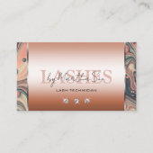 Elegant Roos Goud Edel Gemarmerd met Diamanten Visitekaartje (Voorkant)