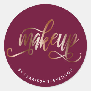 Elegant roos goud en bogodaine make-up kunstenaar ronde sticker