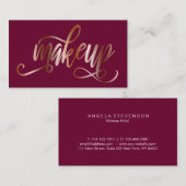 Elegant roos goud en bogodaine make-up kunstenaar visitekaartje (Voorkant / Achterkant)