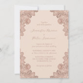 Elegant Roos Goud en Champagne Bruiloft Kaart (Voorkant)