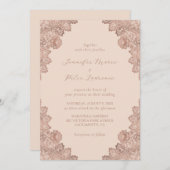 Elegant Roos Goud en Champagne Bruiloft Kaart (Voorkant / Achterkant)