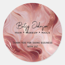 Elegant Roos Goud en Glitter gemarmerd Dank u