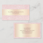 Elegant roos goud- en glittergebeurtenisplanner visitekaartje (Voorkant / Achterkant)