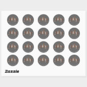 Elegant roos goud en grijze make-up artiest ronde sticker (Vel)