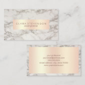 Elegant roos goud- en marmer-gebeurtenisplanner visitekaartje (Voorkant / Achterkant)