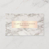 Elegant roos goud- en marmer-gebeurtenisplanner visitekaartje (Voorkant)