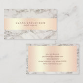 Elegant roos goud- en marmer-gebeurtenisplanner visitekaartje (Voorkant / Achterkant)