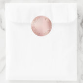Elegant Roos Goud en roze bloemig Ronde Sticker (Tas)