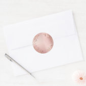 Elegant Roos Goud en roze bloemig Ronde Sticker (Envelop)