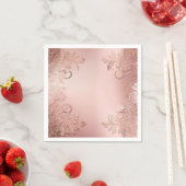 Elegant Roos Goud en roze bloemig Servet (Insitu)