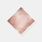 Elegant Roos Goud en roze bloemig Servet (Hoek)