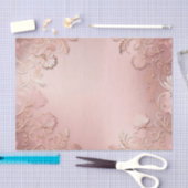 Elegant Roos Goud en roze bloemig Tissuepapier (Craft)