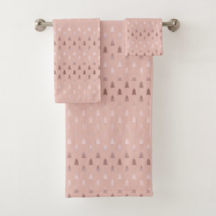 Elegant roos goud en roze kerstboomstructuur bad handdoek
