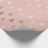 Elegant roos goud en roze kerstboomstructuur cadeaupapier (Hoek)