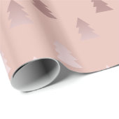 Elegant roos goud en roze kerstboomstructuur cadeaupapier (Rol Hoek)