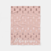 Elegant roos goud en roze kerstboomstructuur fleece deken (Voorkant)