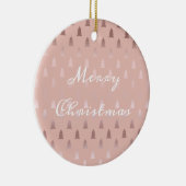 Elegant roos goud en roze kerstboomstructuur keramisch ornament (Rechts)