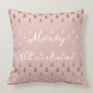 Elegant roos goud en roze kerstboomstructuur kussen