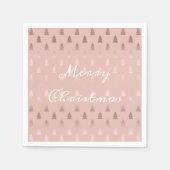 Elegant roos goud en roze kerstboomstructuur servetten (Voorkant)